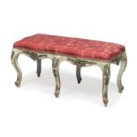 RARE LACQUERED WOODEN BENCH MARCHE OR VENETO 18th CENTURY