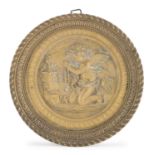 CIRCULAR BAS-RELIEF IN GILDED BRONZE EARLY 20TH CENTURY