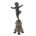 METAL PUTTO SCULPTURE LATE 19th CENTURY