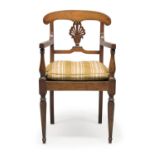 CHERRY ARMCHAIR PROBABLY NAPLES FIRST HALF 20TH CENTURY