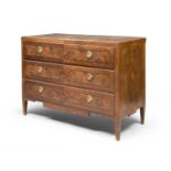 BEAUTIFUL COMMODE IN WALNUT AND WALNUT ROOT EMILIA PERIOD LUIGI XVI