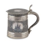 SMALL TANKARD IN NIELLED SILVER PUNCH MOSCOW 1879