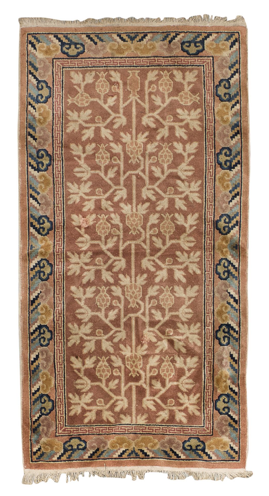 SMALL CHINESE RUG PROBABLY TIEN-TSIN LATE 19th CENTURY