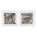 TWO SILVER BAS-RELIEFS 20TH CENTURY