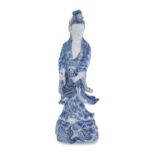 BLUE AND WHITE PORCELAIN SCULPTURE CHINA 20th CENTURY