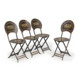 FOUR CHAIRS IN LACQUERED METAL EARLY 20TH CENTURY