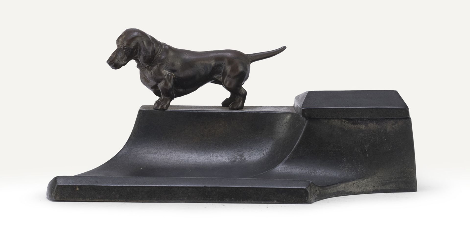 INKWELL WITH DACHSHUND FIGURE