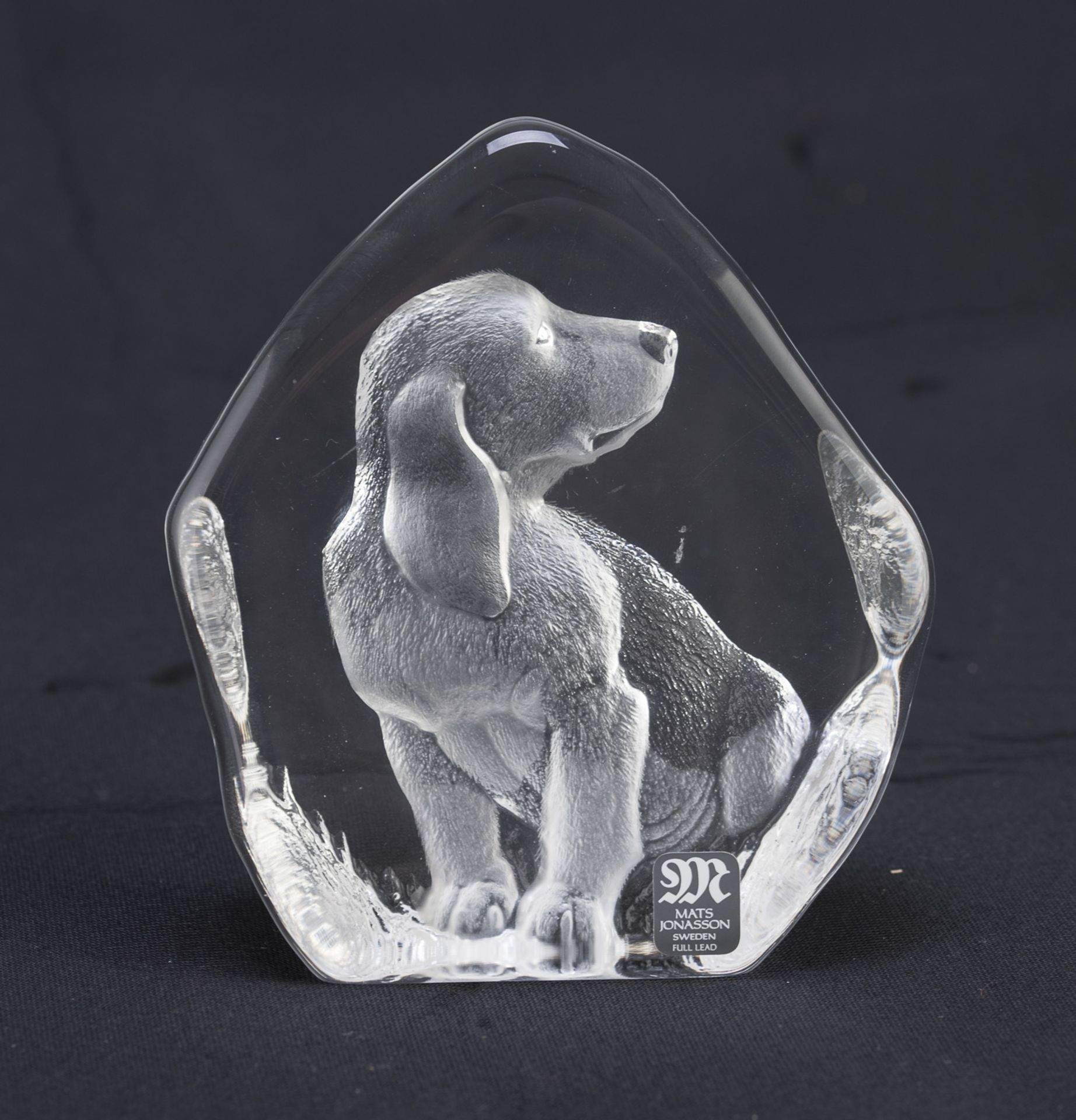 CRYSTAL PAPERWEIGHT BY MATS JONASSON