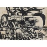 LOCOMOTIVE DRAWING BY RENATO GUTTUSO