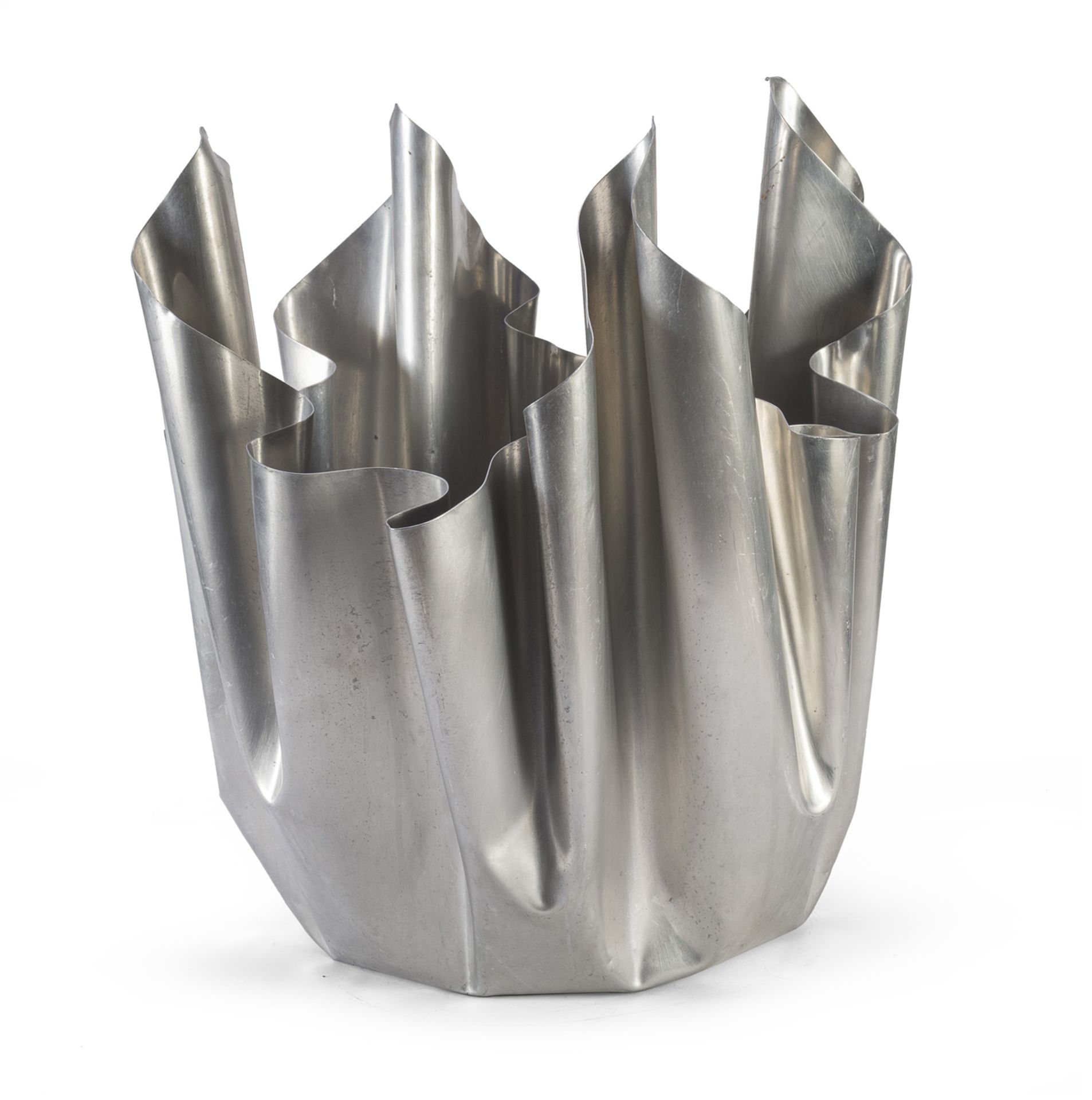 LARGE ALUMINUM HANDKERCHIEF VASE