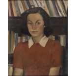 PAINTING WOMAN IN LIBRARY