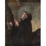 ITALIAN OIL PAINTING OF A SAINT IN PRAYER 19TH CENTURY