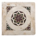 WHITE COSMATESQUE MARBLE TILE 15TH CENTURY