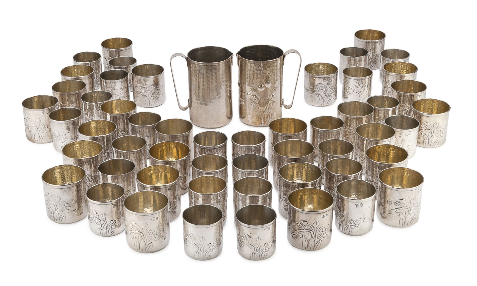 SILVER-PLATED BEAKER SERVICE PADUA 20TH CENTURY