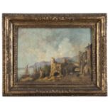 OIL PAINTING OF COASTAL VIEW SIGNED A. BATTARA