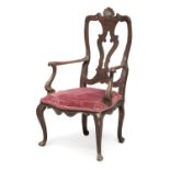 WALNUT ARMCHAIR VENICE 18th CENTURY