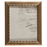 LETTER WITH AUTOGRAPH OF NAPOLEON BONAPARTE