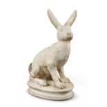 MARBLE HARE SCULPTURE 19TH CENTURY