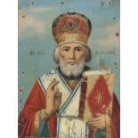 RUSSIAN ICON OF SAINT NICHOLAS LATE 19TH CENTURY