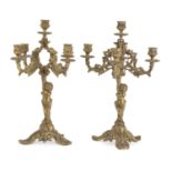 PAIR OF GILT BRONZE CANDLESTICKS EARLY 20TH CENTURY