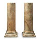 PAIR OF COLUMNS IN ANTIQUE YELLOW MARBLE LATE 18TH CENTURY