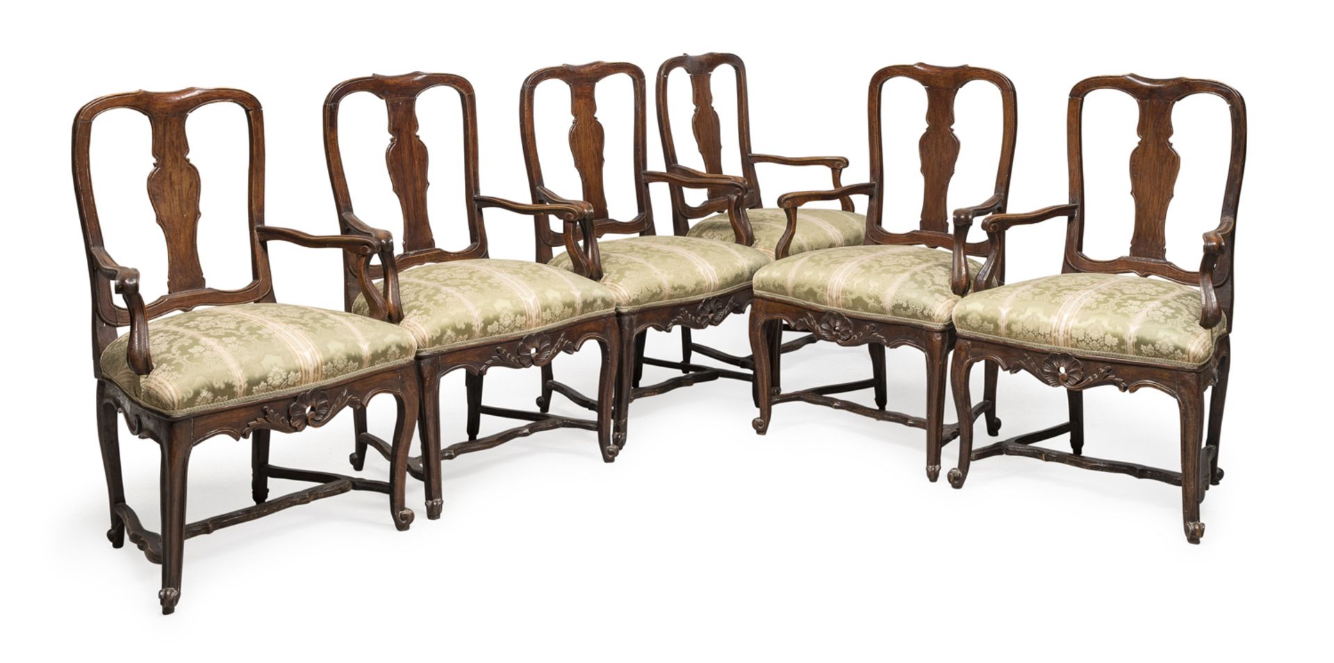 SIX ARMCHAIRS NORTHERN ITALY 18th CENTURY