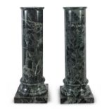 PAIR OF IN GREEN MARBLE COLUMNS 20TH CENTURY