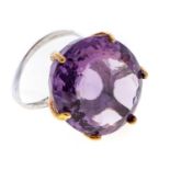 SILVER RING IN SILVER WITH AMETHYST