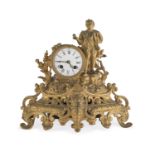 TABLE CLOCK IN GILDED METAL LATE 19TH CENTURY