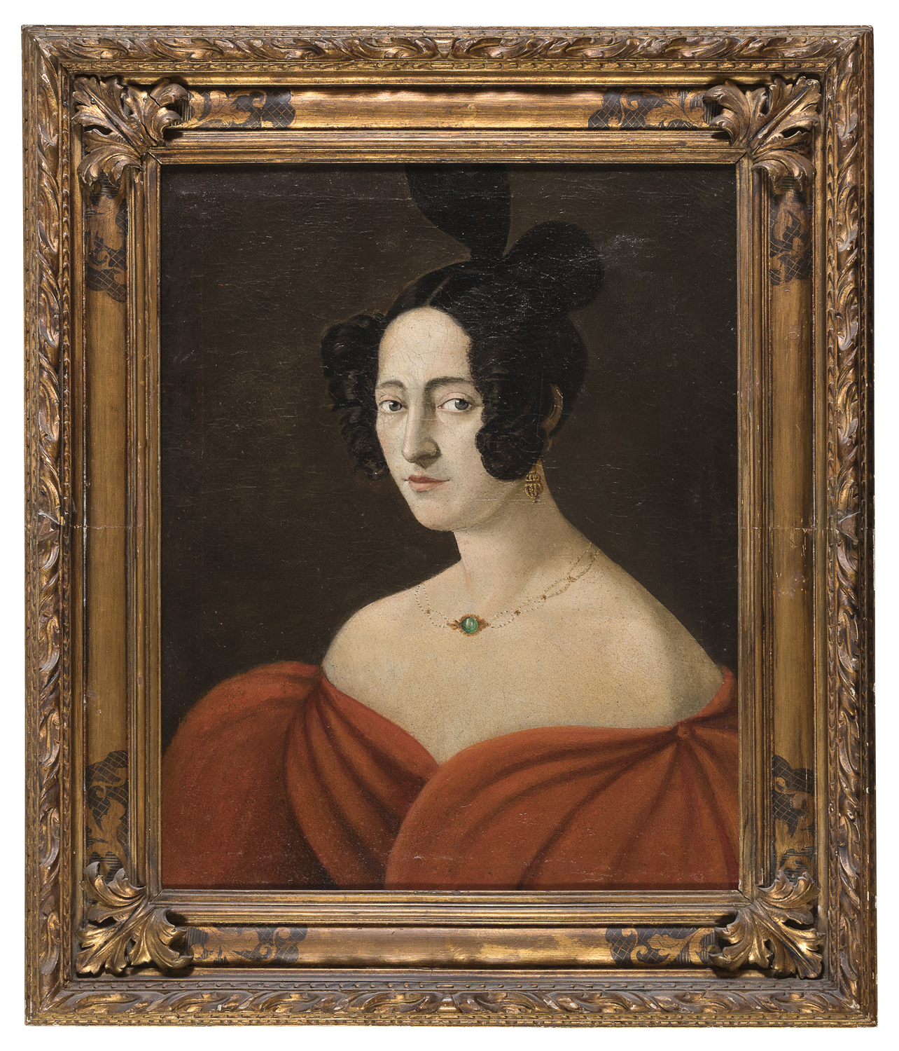 NORTHERN EUROPE OIL PORTRAIT OF A LADY MID-19TH CENTURY