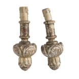 PAIR OF WOODEN CANDLESTICK SCORES 18TH CENTURY