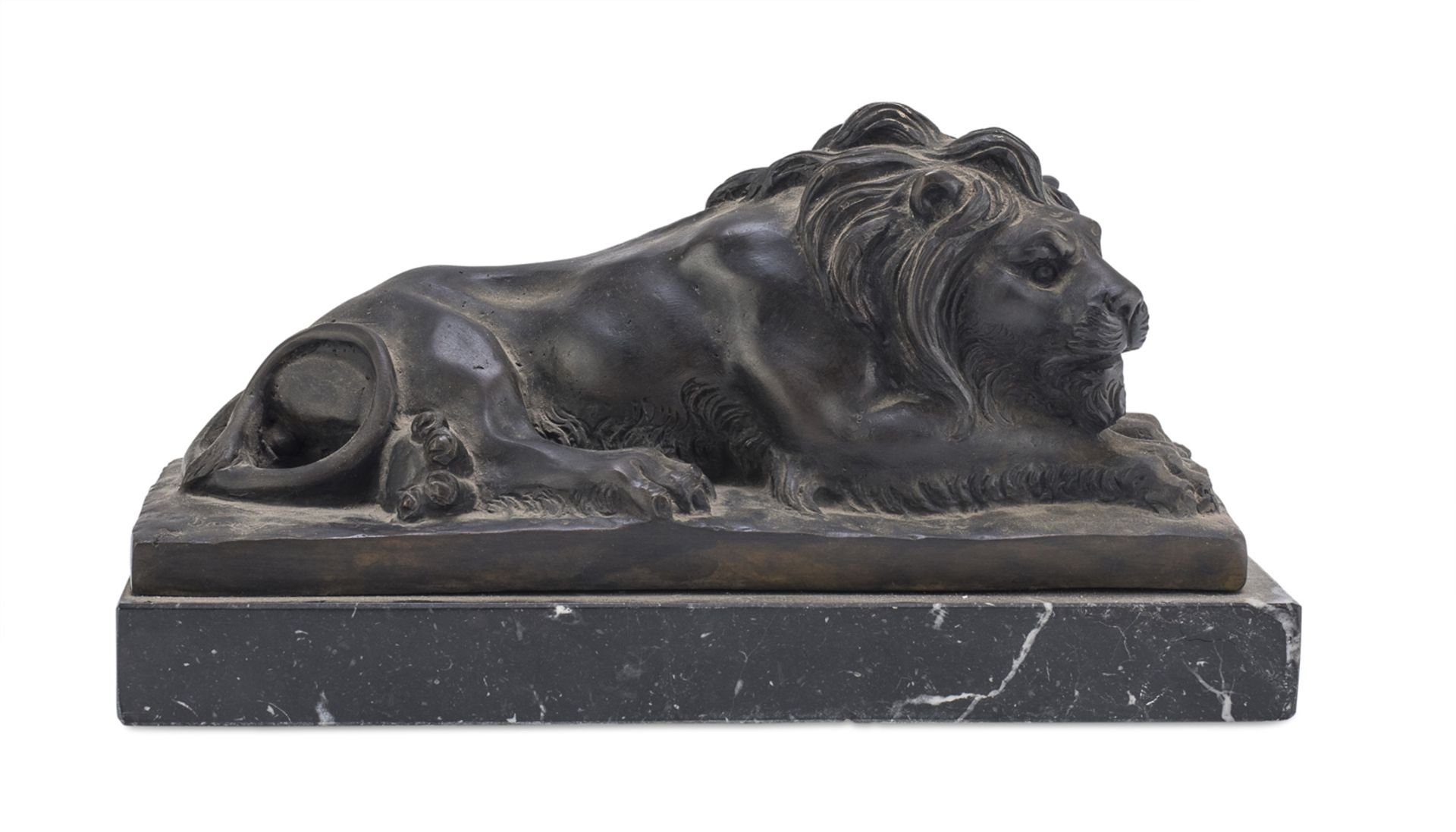 BRONZE LION SCULPTURE 19TH CENTURY