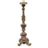 CANDLESTICK IN LACQUERED WOOD 18TH CENTURY