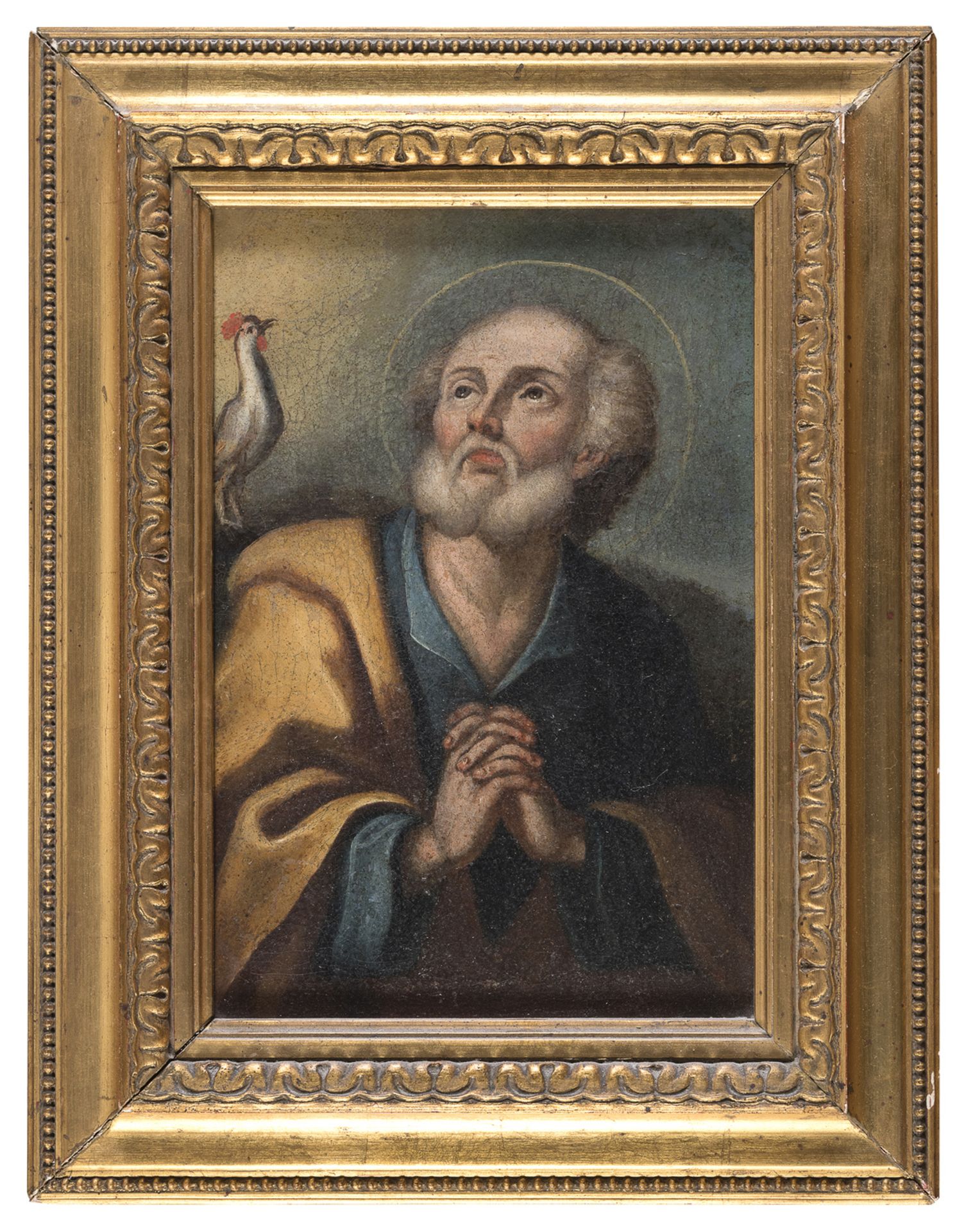 ITALIAN OIL PAINTING OF PENITENT SAINT PETER 18TH CENTURY