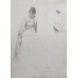 PEN DRAWING OF ELVIRA SIGNED A. MANCINI LATE 19TH CENTURY