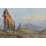 WATERCOLOR OF APPIO AQUEDUCT SIGNED E. FRANZI EARLY 20TH CENTURY