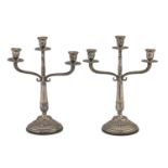 PAIR OF SILVER CANDLESTICKS VERCELLI 1944/1968