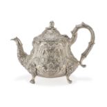 CHISELED SILVER TEAPOT LONDON 1846