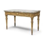 GILTWOOD CONSOLE WITH MARBLE TOP LOUIS XVI PERIOD