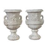 PAIR OF MEDICAL VASES IN WHITE MARBLE 19TH CENTURY