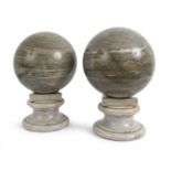 TWO SPHERES IN CIPOLLINO MARBLE 18TH CENTURY