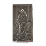 SILVER BAS-RELIEF OF THE VIRGIN AND CHILD WITH SHOOT OF OLIVE BY MARCELLO MORTET