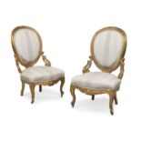 PAIR OF GILTWOOD FIREPLACE ARMCHAIRS ROME 19TH CENTURY