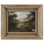 OIL PAINTING OF A RIVERSCAPE 18TH CENTURY