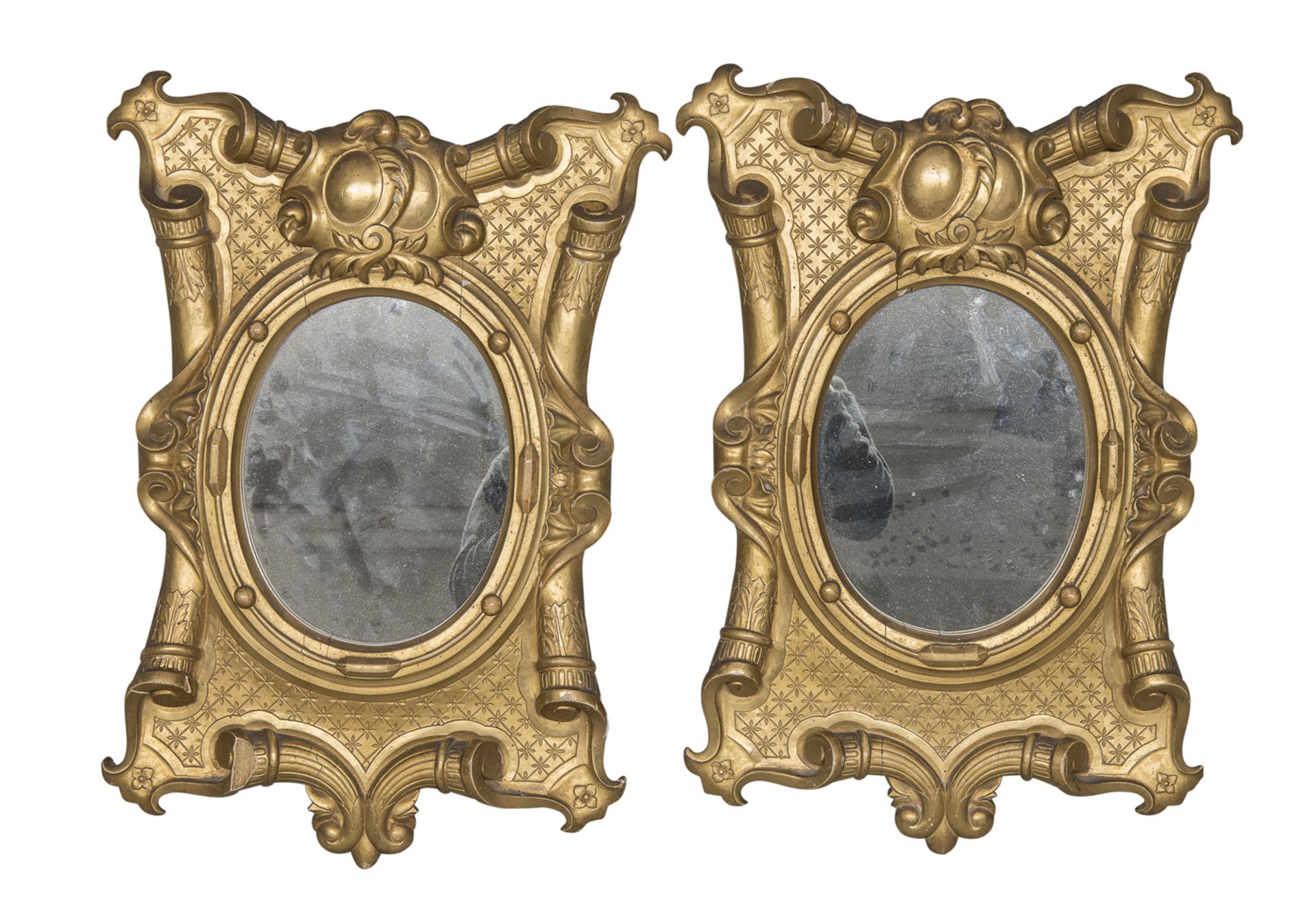 PAIR OF GILTWOOD MIRRORS 19TH CENTURY