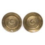 PAIR OF BRASS ALMONERS LATE 18TH CENURY