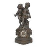 ANTIMONY TABLE CLOCK 19TH CENTURY