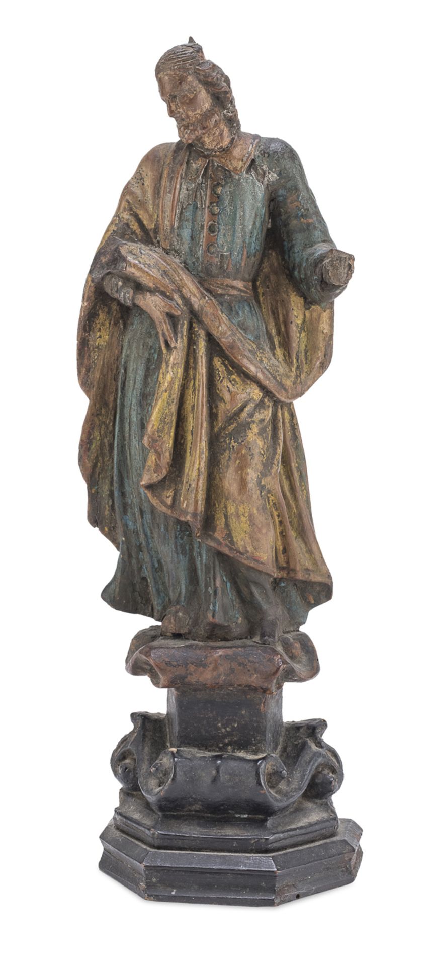 WOOD SCULPTURE OF A SAINT VENETO 18TH CENTURY