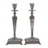 PAIR OF SILVER CANDLESTICKS VERCELLI 1968 ca.