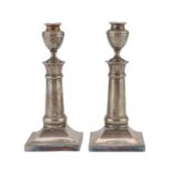 PAIR OF SILVER CANDLESTICKS LATE 19th CENTURY